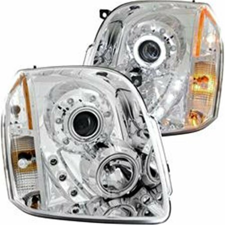 KENTO GEAR 07-14 Yukon Xl & Denali Projector Halo Chrome Clear Amber Headlight KE2463969